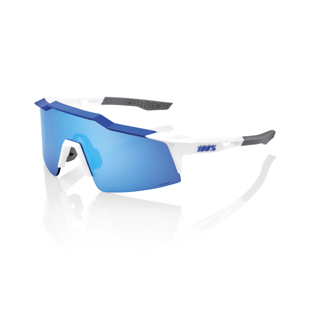 SPEEDCRAFT SL - Matte White/Metallic Blue - HiPER Blue Multilayer Mirror Lens